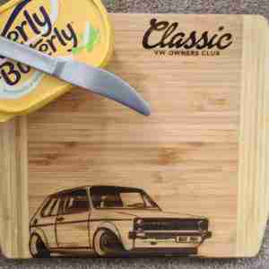Classic vw owners club chopping board